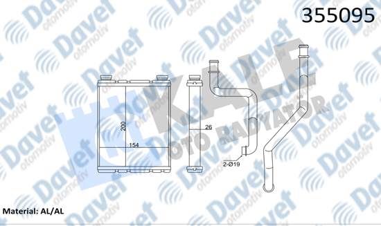 KALE 355095 Kalorifer Radyatoru Brazing Borulu Renault Megane Iii 1.4 16v 09> Fluence 1.5 Dci 1.6 16v 10>